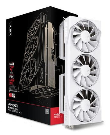 TARJETA DE VIDEO XFX AMD RADEON RX 9070 XT SPEEDSTER SWIFT WHITE TRIPLE FAN  / 16GB/ GDDR6/ PCIE 5.0/256 BIT/GAMA ALTA TARJETA DE VIDEO XFX AMD RADEON RX 9070 XT SPEEDSTER SWIFT WHITE TRIPLE FAN  / 16GB/ GDDR6/ PCIE 5.0/256 BIT/GAMA ALTA